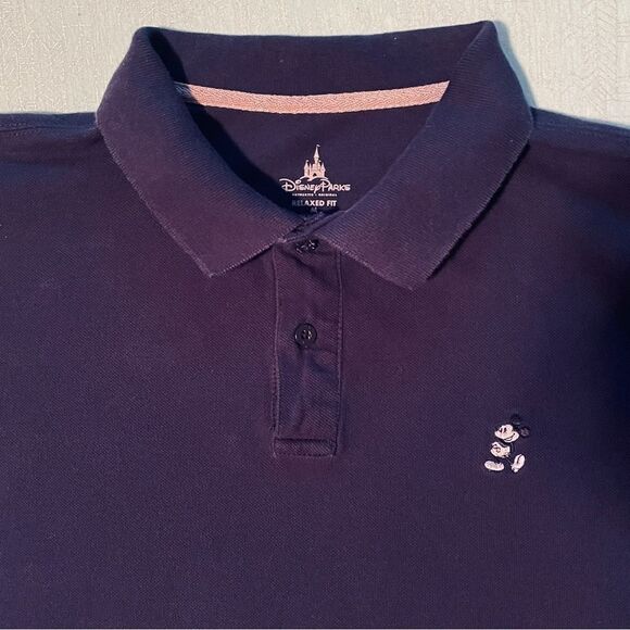 Disney Parks Authentic Original Navy Polo Medium Relaxed Fit embroidered Mickey - Picture 7 of 13